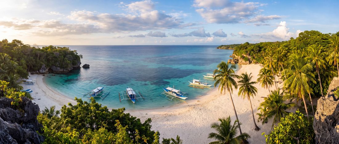 Wide view of Alona Beach, Panglao, Bohol.