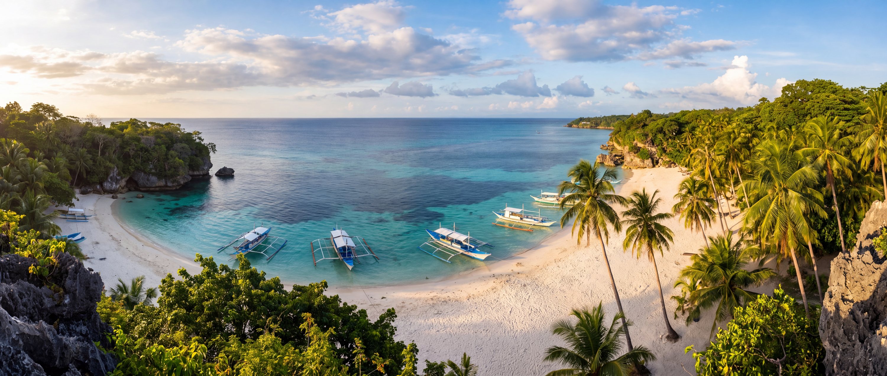 Wide view of Alona Beach, Panglao, Bohol.