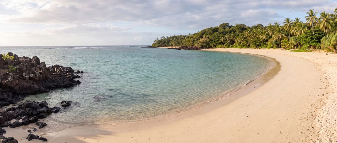 Wide view of Andilana Beach, Nosy Be.