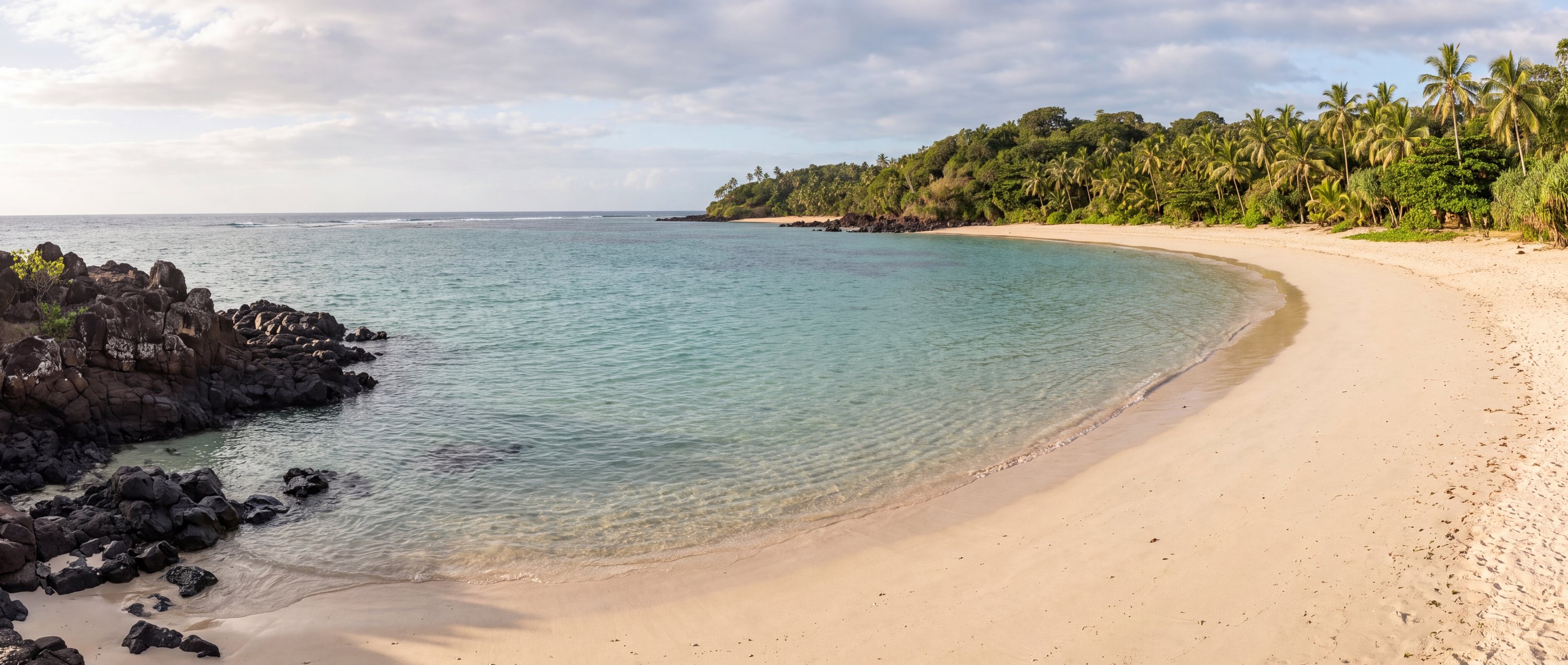 Wide view of Andilana Beach, Nosy Be.