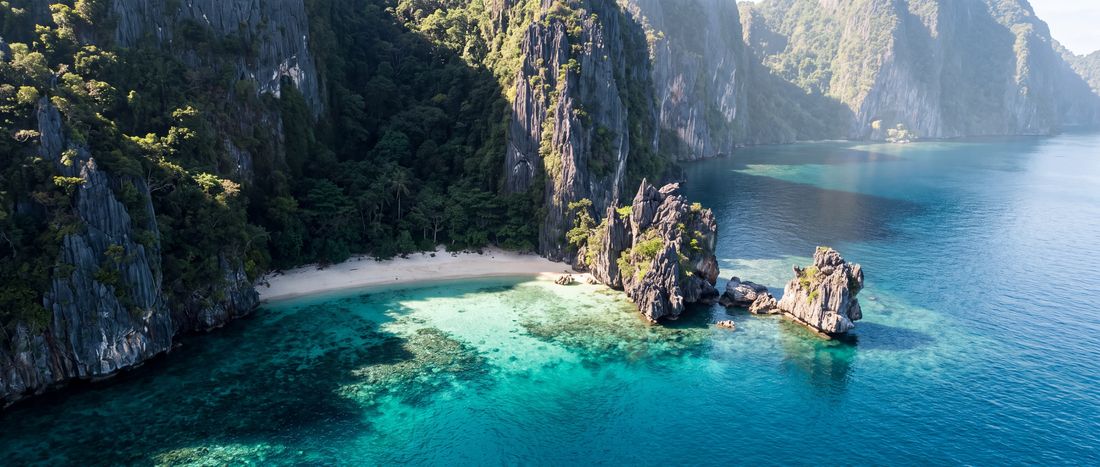 Wide view of Banol Beach, Mimaropa.