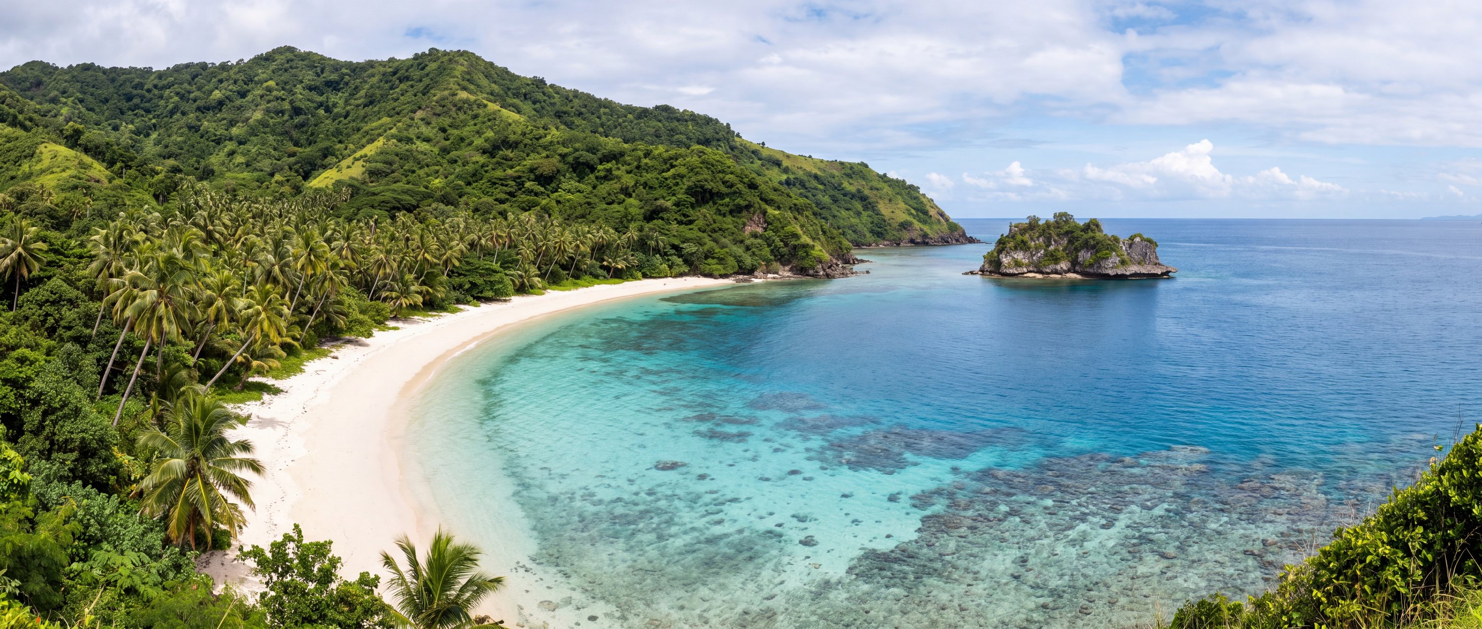 Wide view of Blue Lagoon Beach, Western.