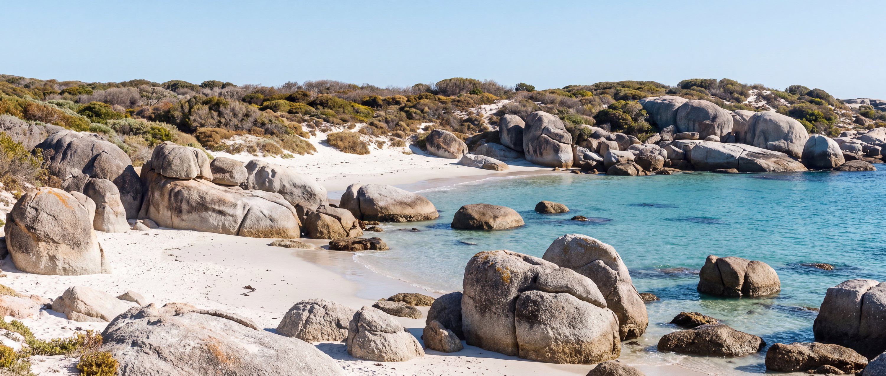 Wide view of Boulders Beach, Simon's Town, Cape Peninsula.
