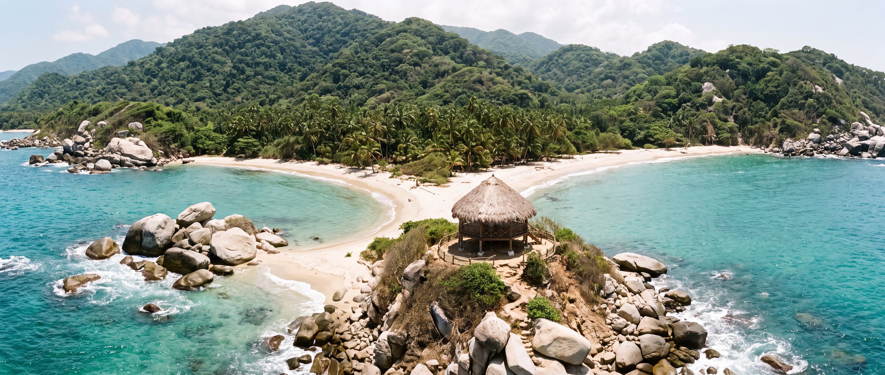 Wide view of Cabo San Juan del Guía, Tayrona National Park, Magdalena.