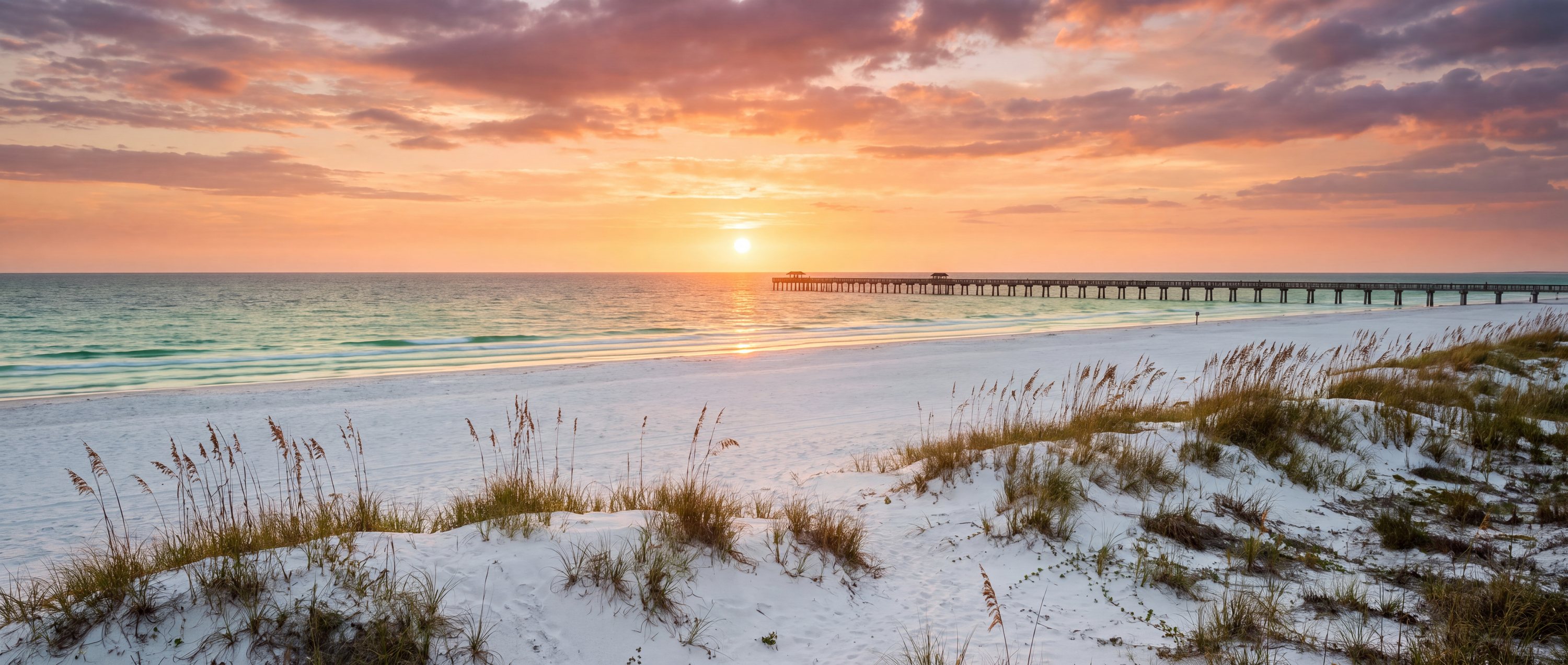 Wide view of Clearwater Beach, Florida, United States.