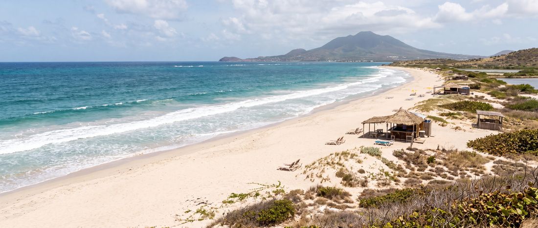 Wide view of Cockleshell Bay, Saint Kitts.