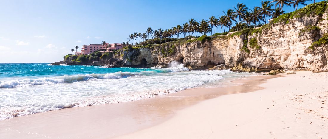 Wide view of Crane Beach, Saint Philip.