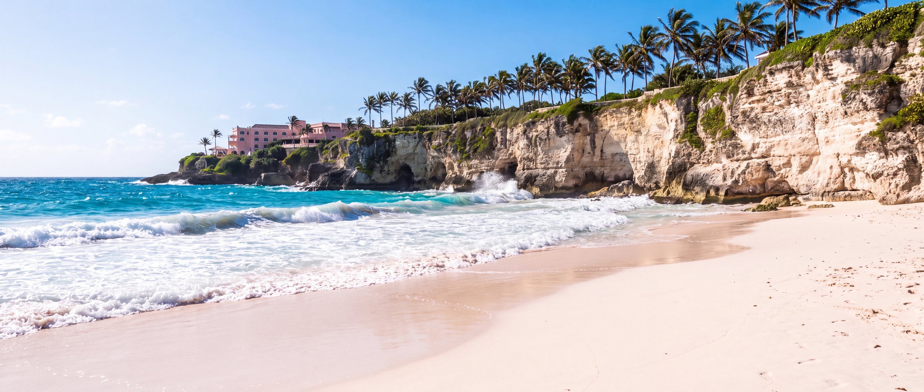 Wide view of Crane Beach, Saint Philip.