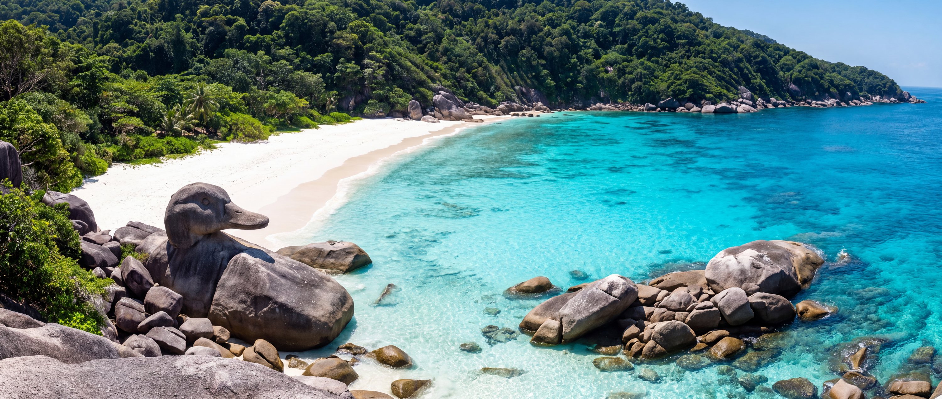 Wide view of Donald Duck Bay (Similan Islands), Phang Nga.