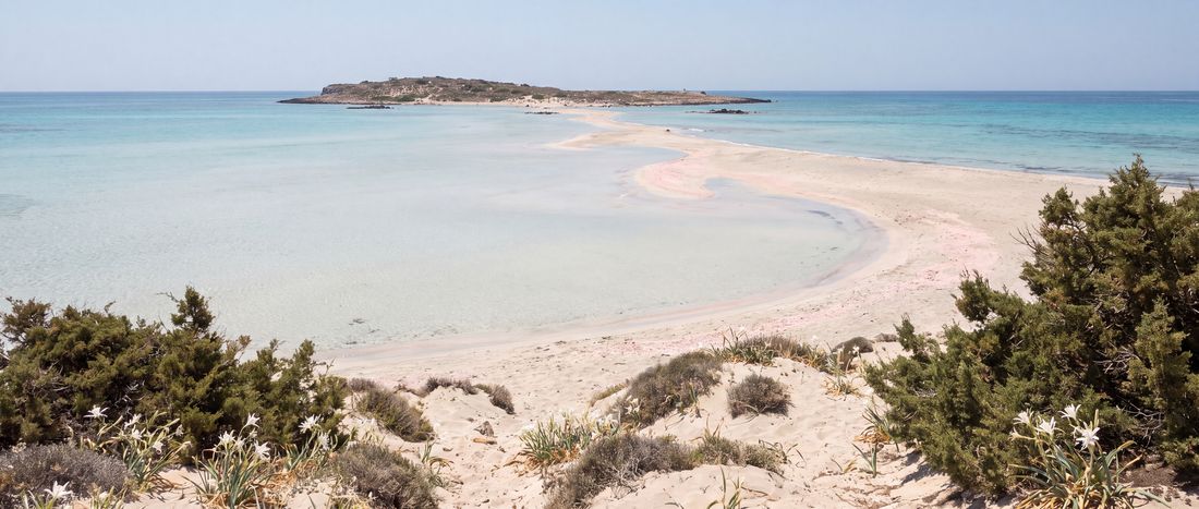 Wide view of Elafonisi, southwest Crete.