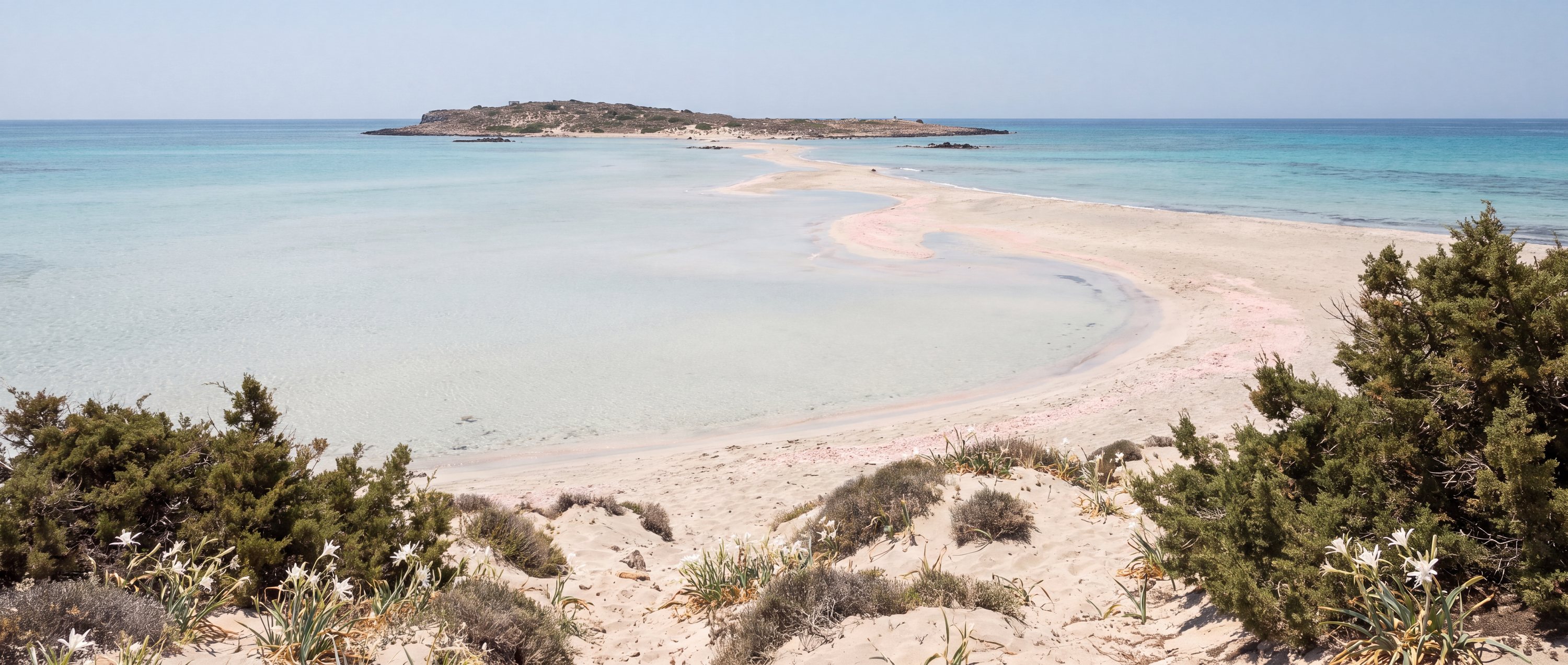 Wide view of Elafonisi, southwest Crete.