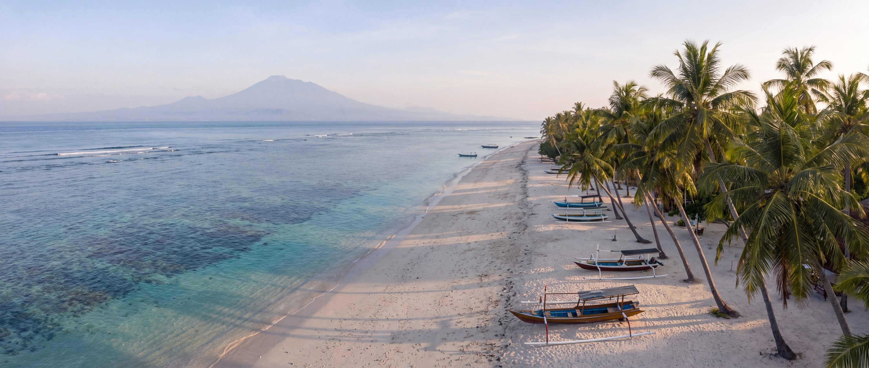 Wide view of Gili Trawangan, West Nusa Tenggara.