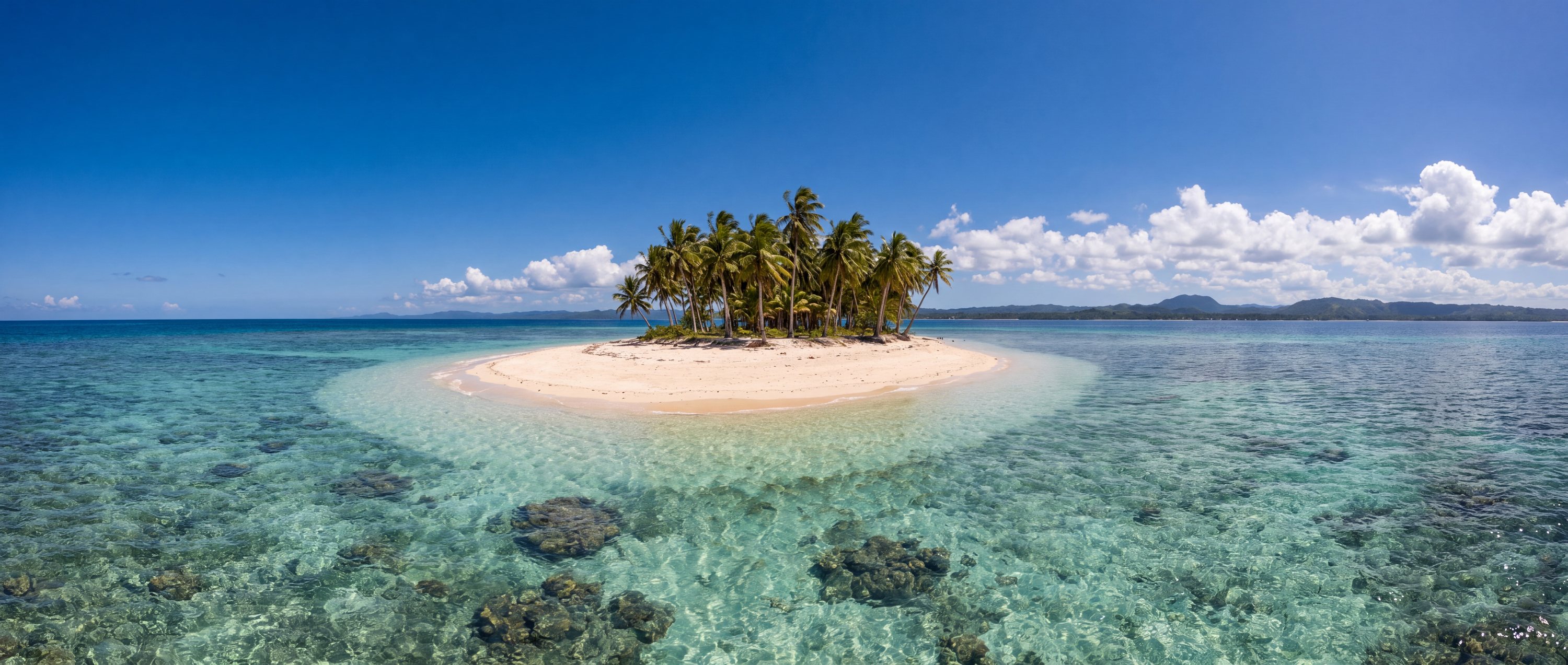 Wide view of Guyam Island Beach, Caraga.