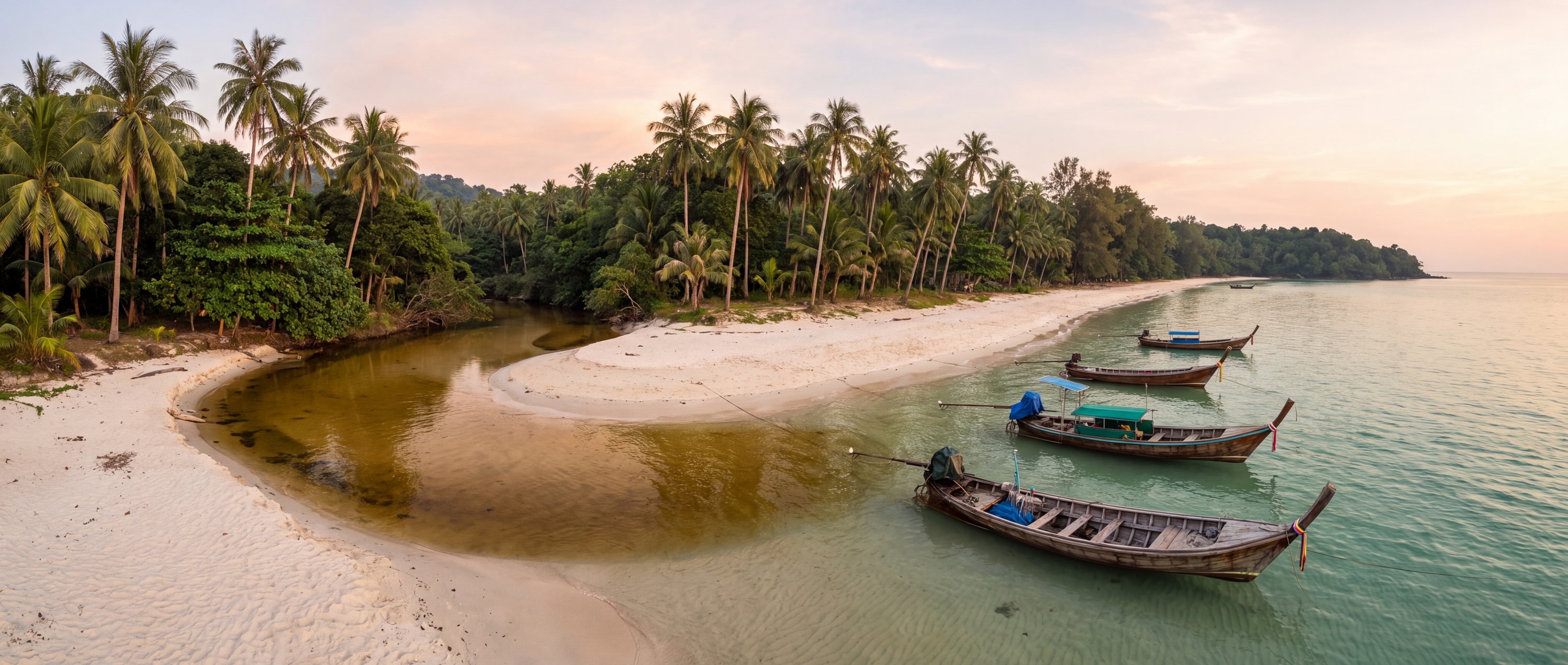 Wide view of Klong Chao Beach, Koh Kood, Trat.