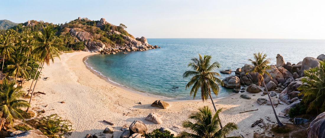 Wide view of Lamai Beach, Koh Samui, Surat Thani.