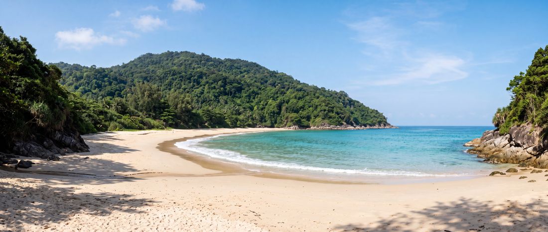 Wide view of Kata Noi Beach, Phuket, Thailand.