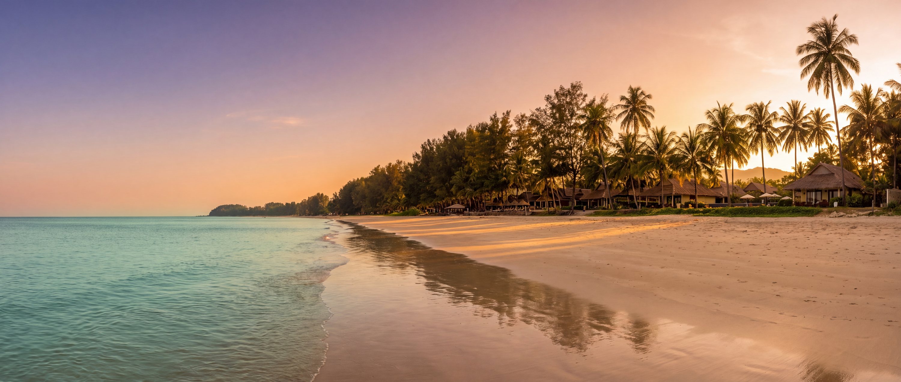 Wide view of Klong Dao Beach, Koh Lanta, Krabi.