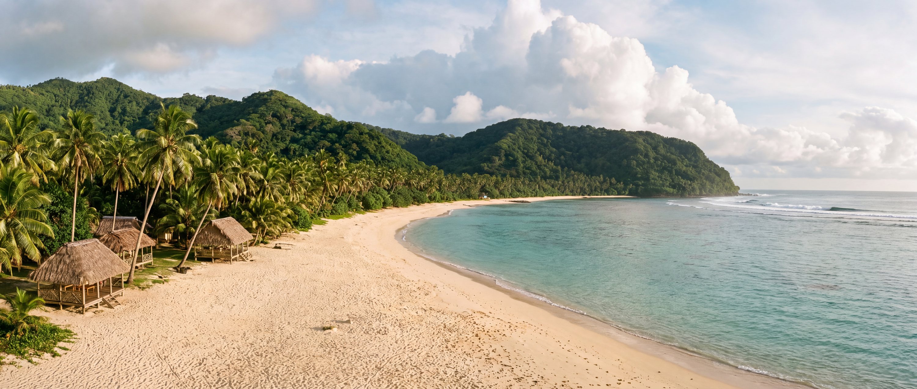 Wide view of Lalomanu Beach, Atua.