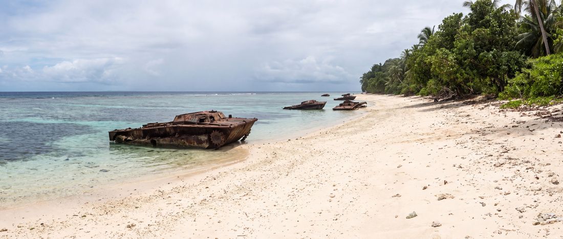 Wide view of Long Beach, Peleliu.