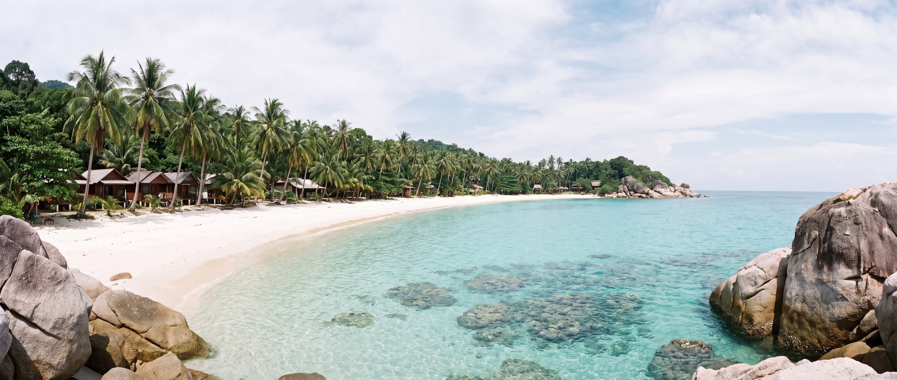 Wide view of Long Beach (Pasir Panjang), Terengganu.