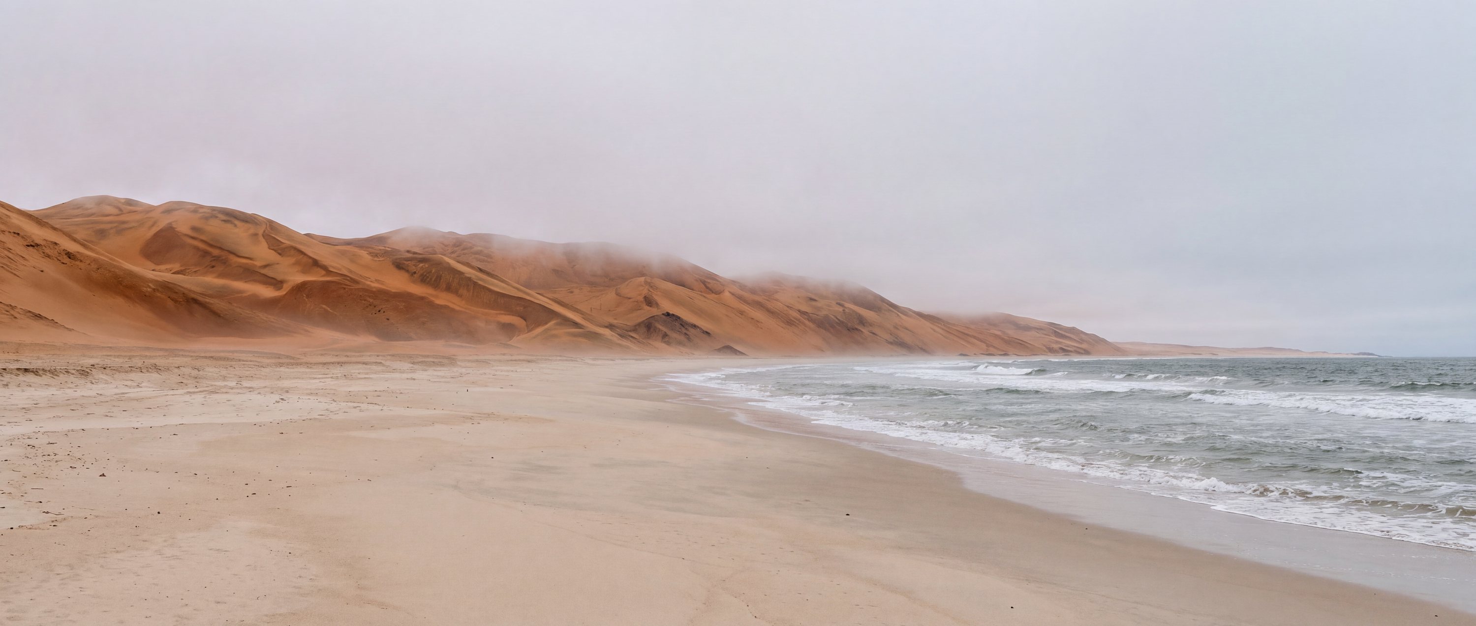 Wide view of Long Beach, near Swakopmund, Erongo Region.