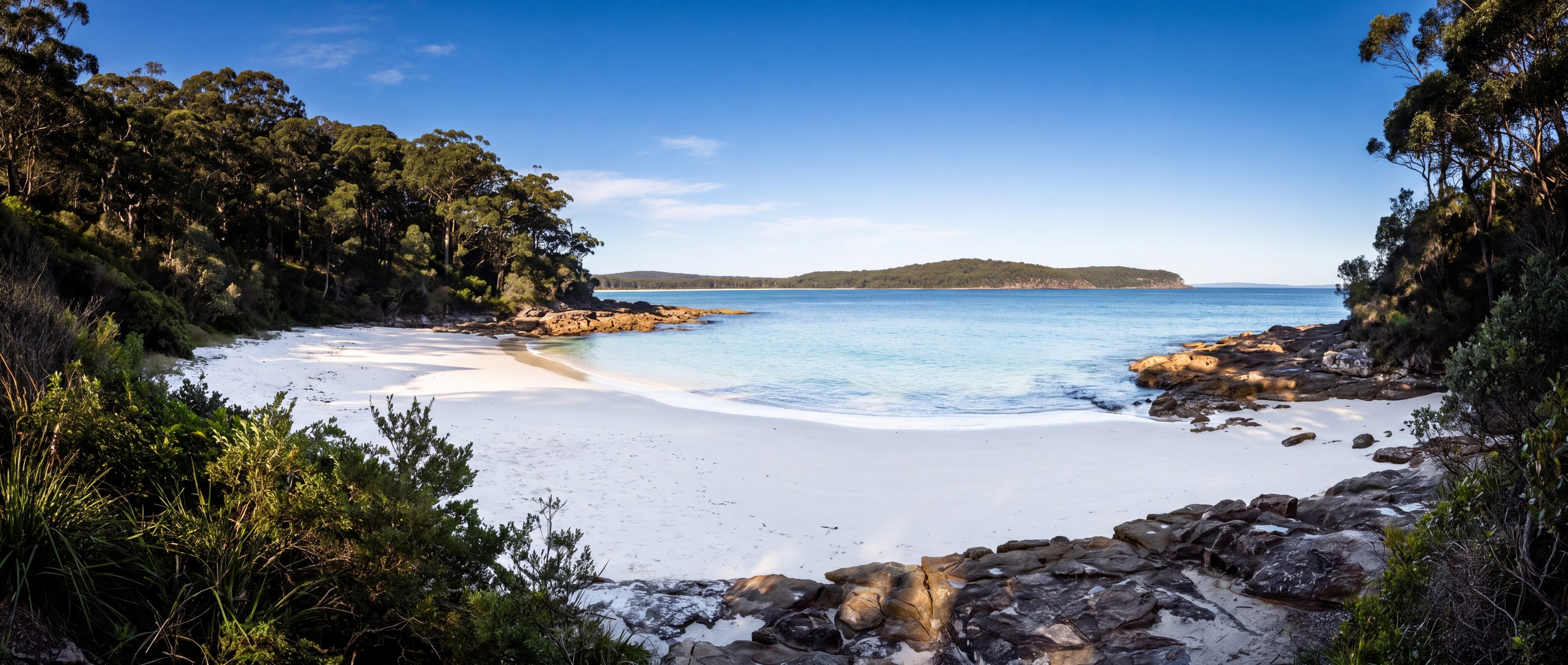 Wide view of Murrays Beach, Booderee National Park, Jervis Bay.