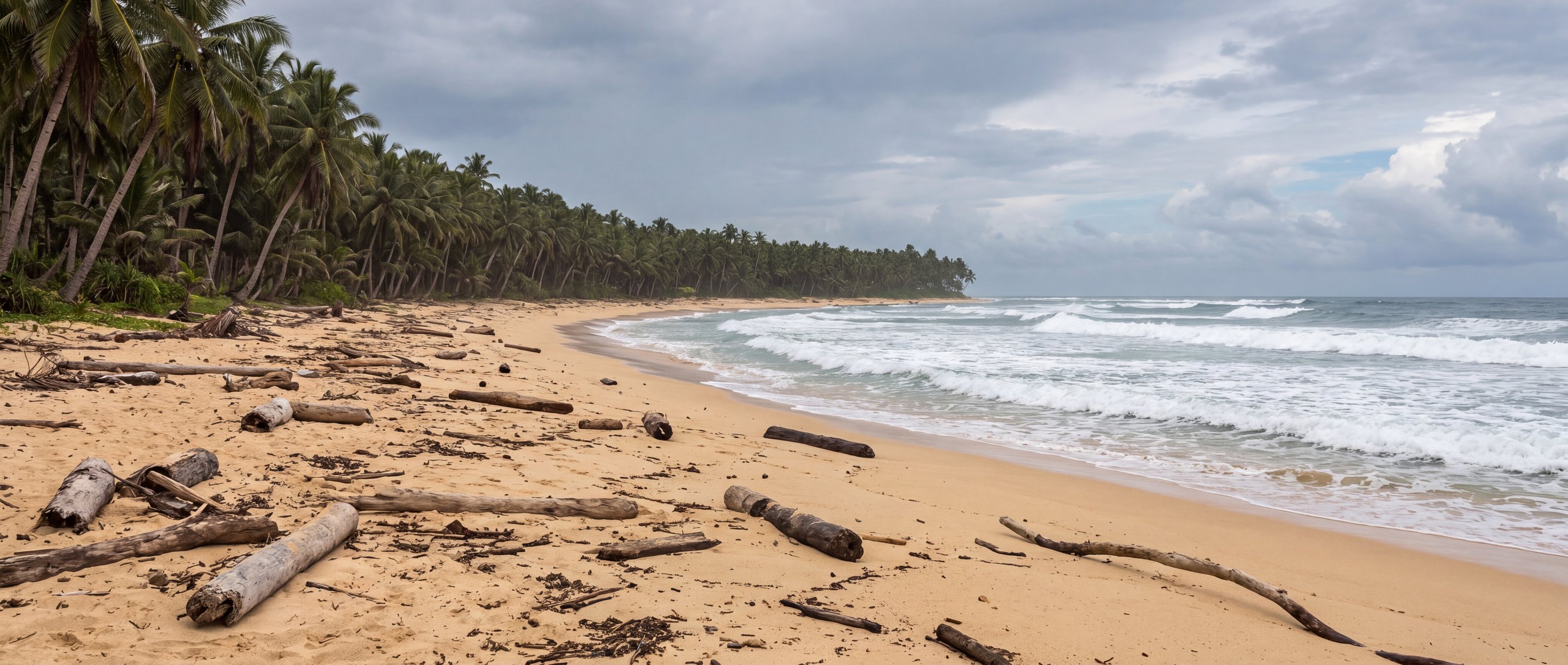 Wide view of Pacifico Beach, Caraga.