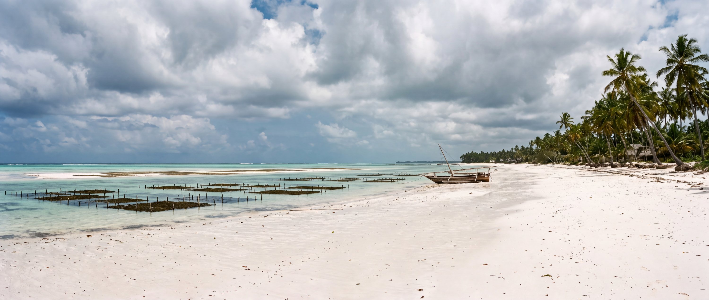Wide view of Paje Beach, Zanzibar South.