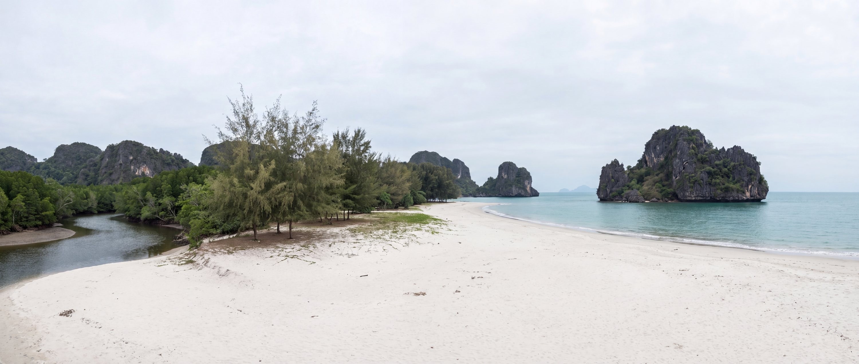 Wide view of Tanjung Rhu Beach, Langkawi, Kedah.