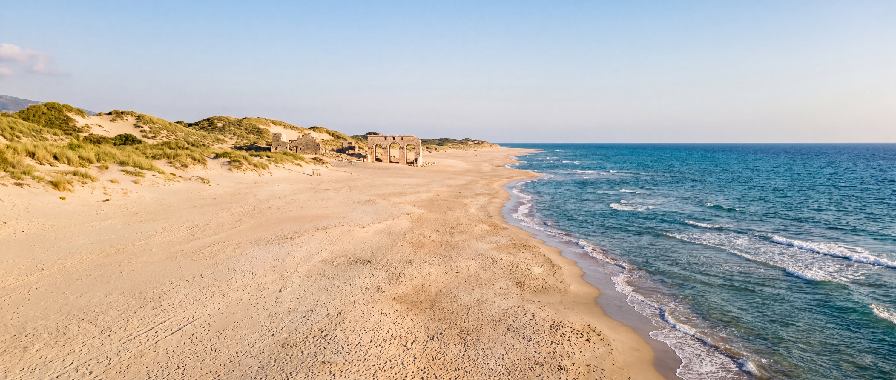 Wide view of Patara Beach, Antalya.