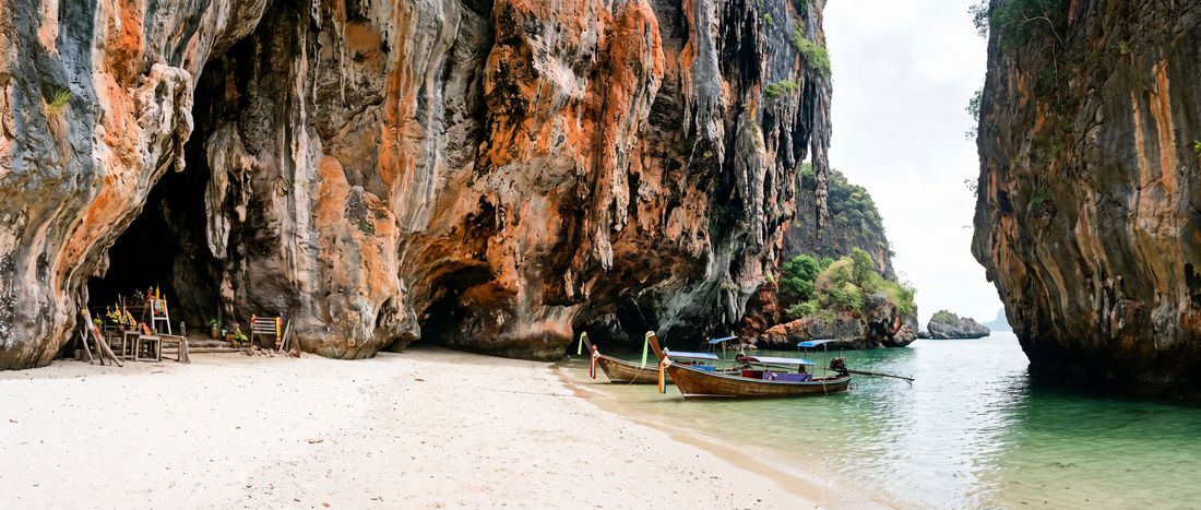 Wide view of Phra Nang Beach, Railay, Krabi.