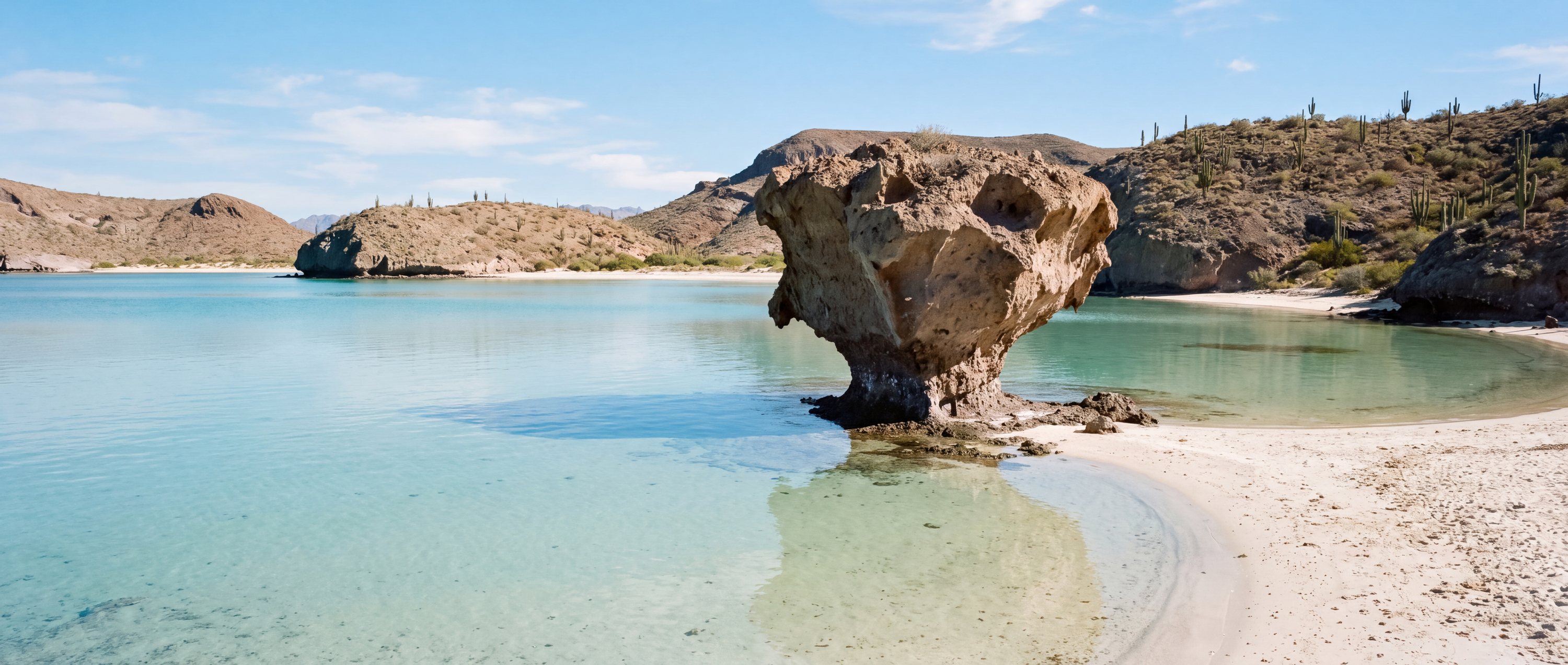Wide view of Playa Balandra, La Paz.