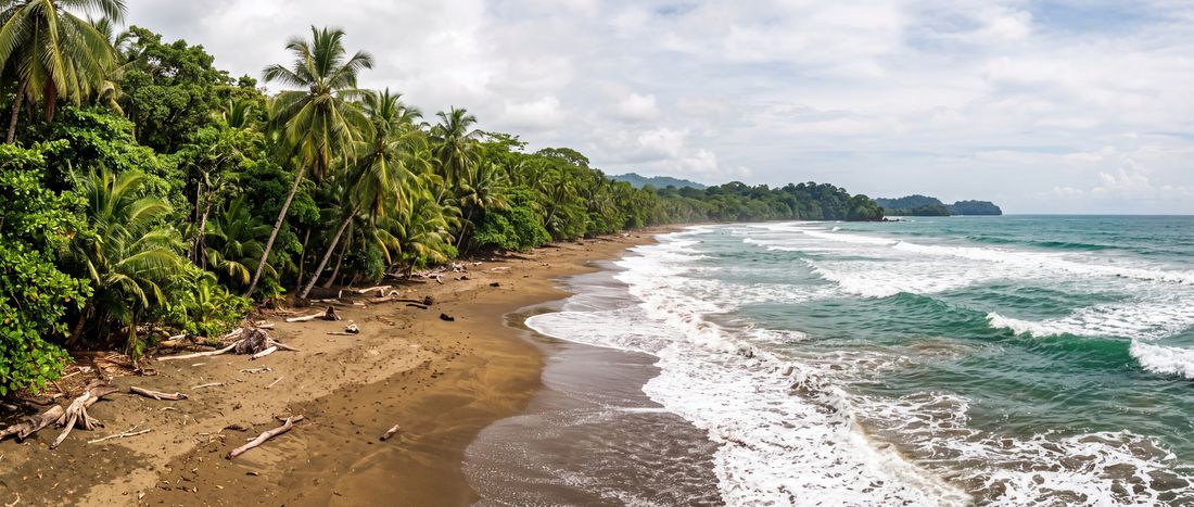 Wide view of Playa Cocles, Puerto Viejo de Talamanca.