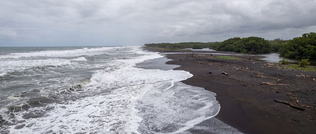 Wide view of Playa Monterrico, Santa Rosa Department.