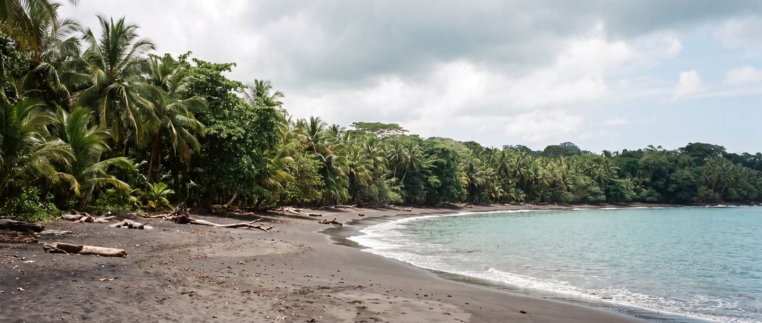 Wide view of Playa Negra, Puerto Viejo, Costa Rica.
