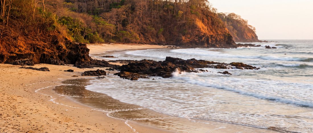 Wide view of Santa Teresa Beach, Nicoya Peninsula.