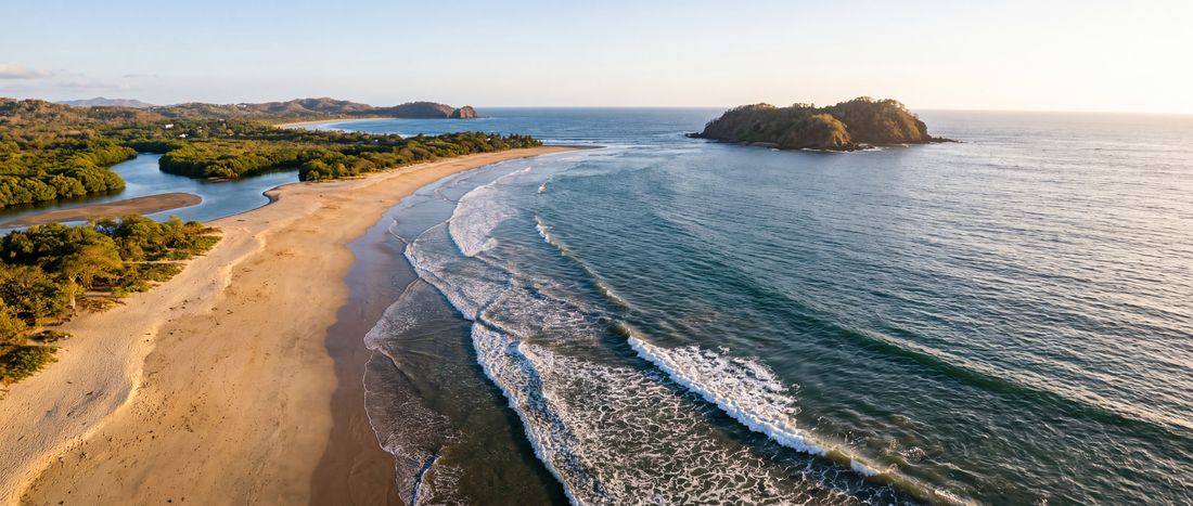 Wide view of Playa Tamarindo, Tamarindo.