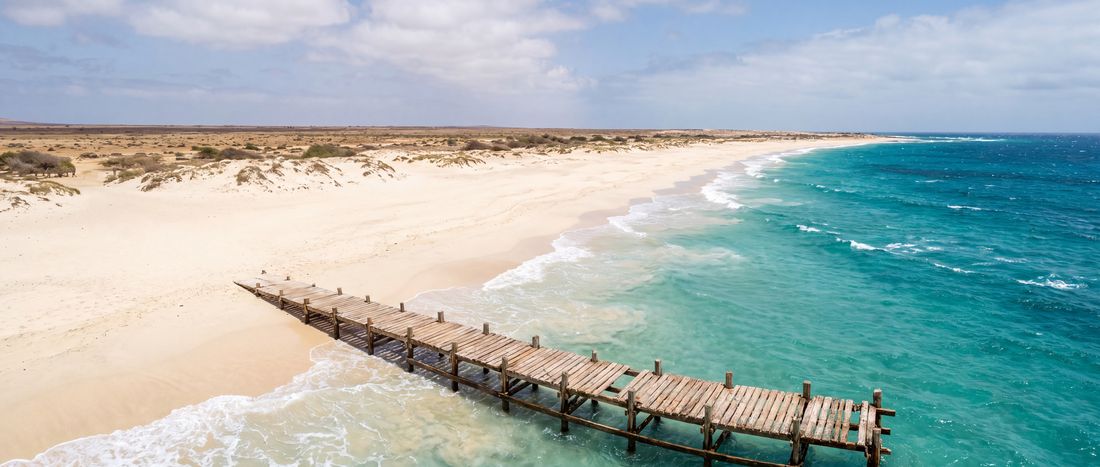 Wide view of Santa Maria Beach, Sal.