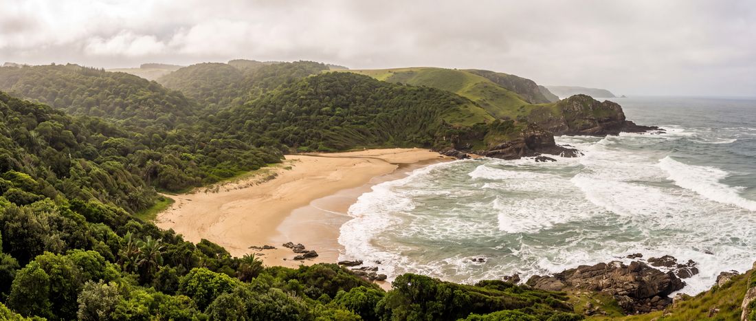 Wide view of Second Beach, Port St Johns, Wild Coast.