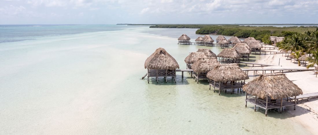 Wide view of Secret Beach, Belize District.