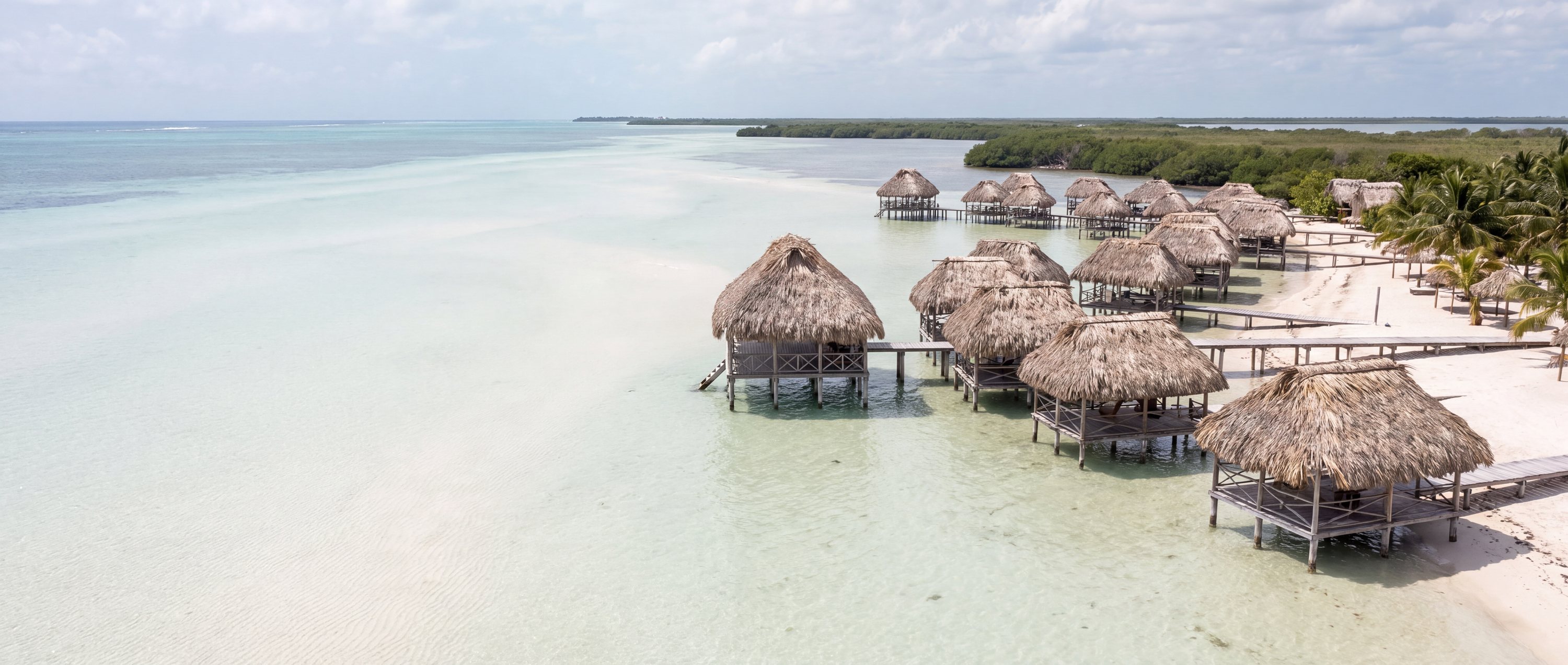 Wide view of Secret Beach, Belize District.