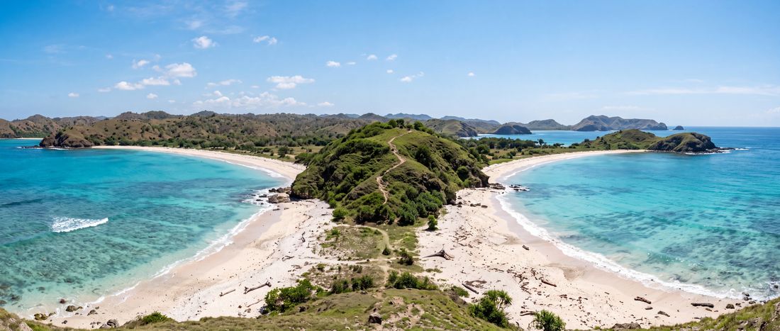 Wide view of Tanjung Aan, West Nusa Tenggara.