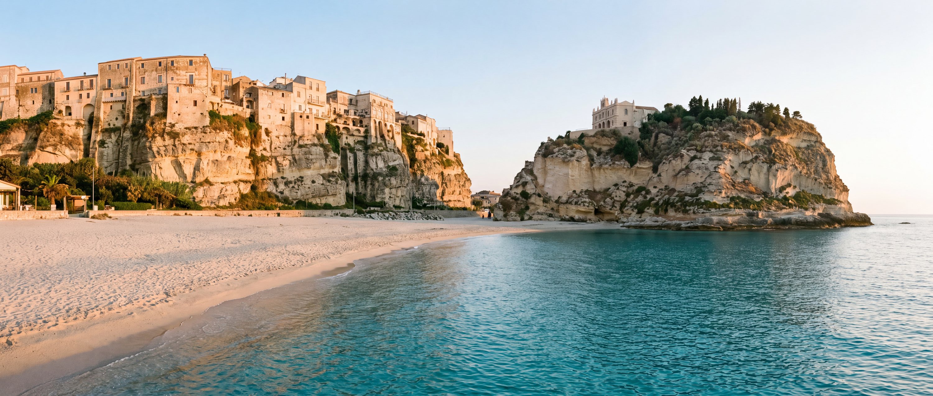 Wide view of Spiaggia di Tropea, Calabria, Italy.