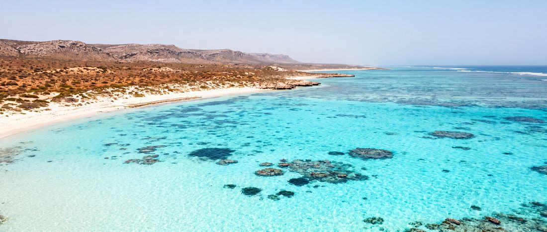 Wide view of Turquoise Bay, Western Australia.