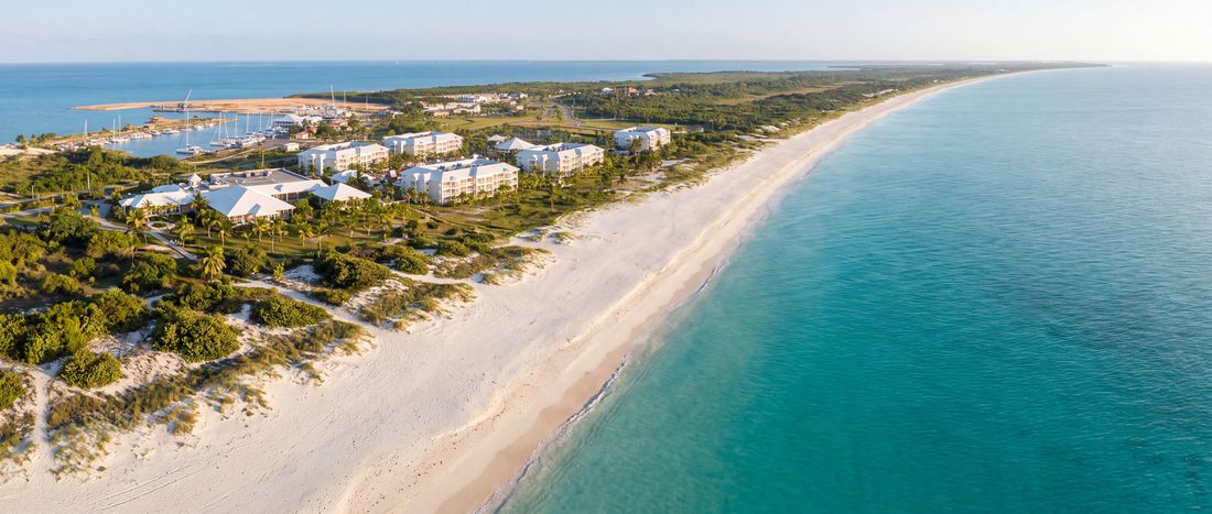 Wide view of Varadero Beach, Varadero, Cuba.