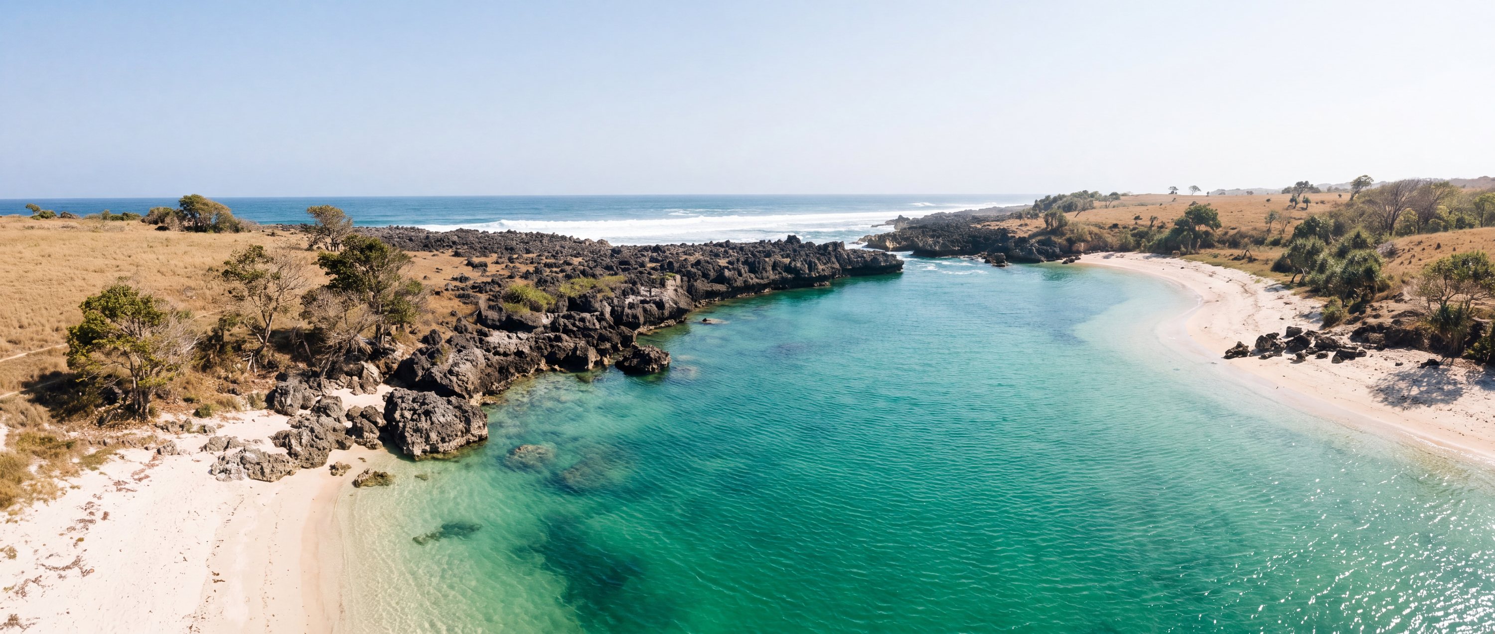 Wide view of Weekuri Lagoon, East Nusa Tenggara.