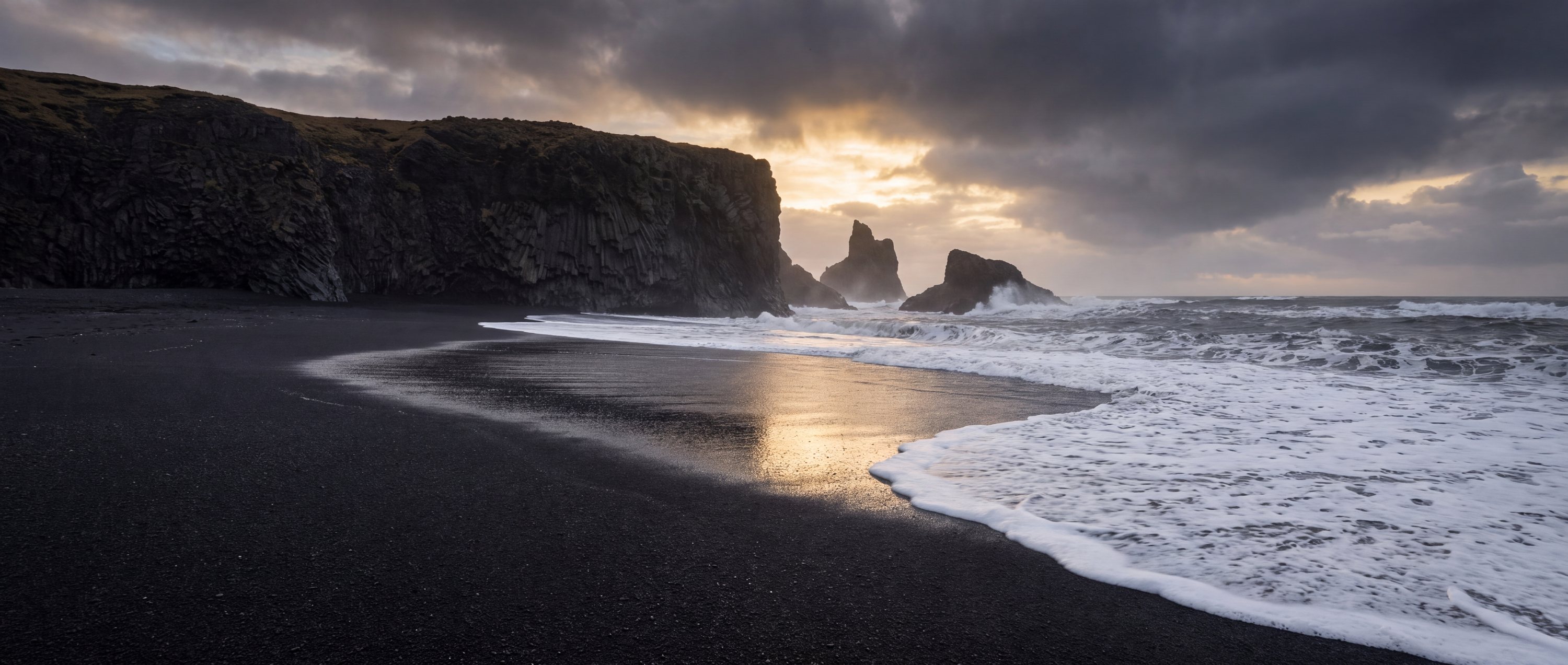 Black sand beaches