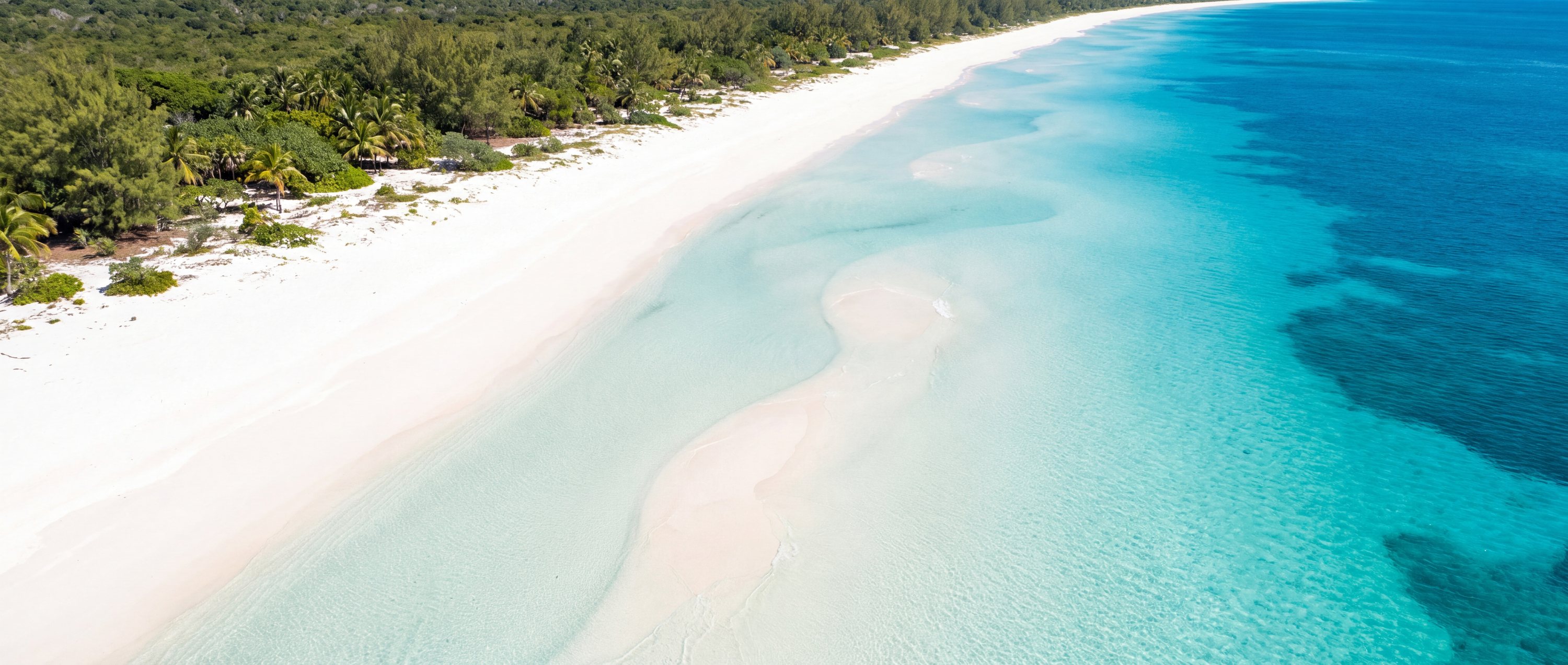 White sand beaches